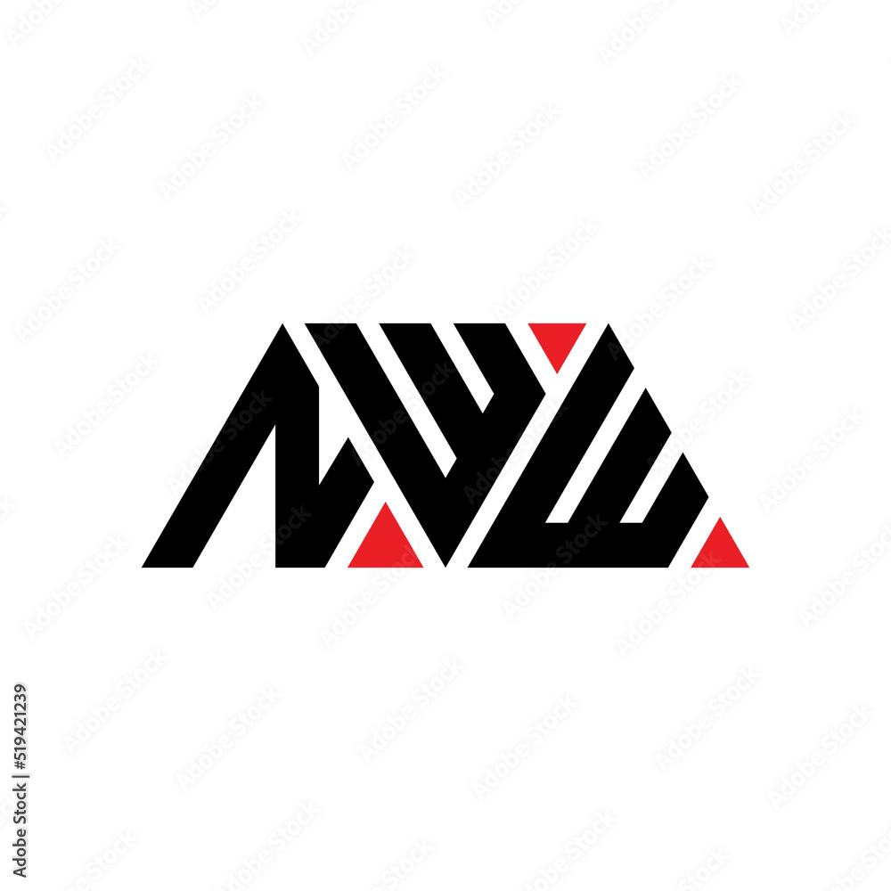NWW triangle letter logo design with triangle shape. NWW triangle logo design monogram. NWW triangle vector logo template with red color. NWW triangular logo Simple, Elegant, and Luxurious Logo...