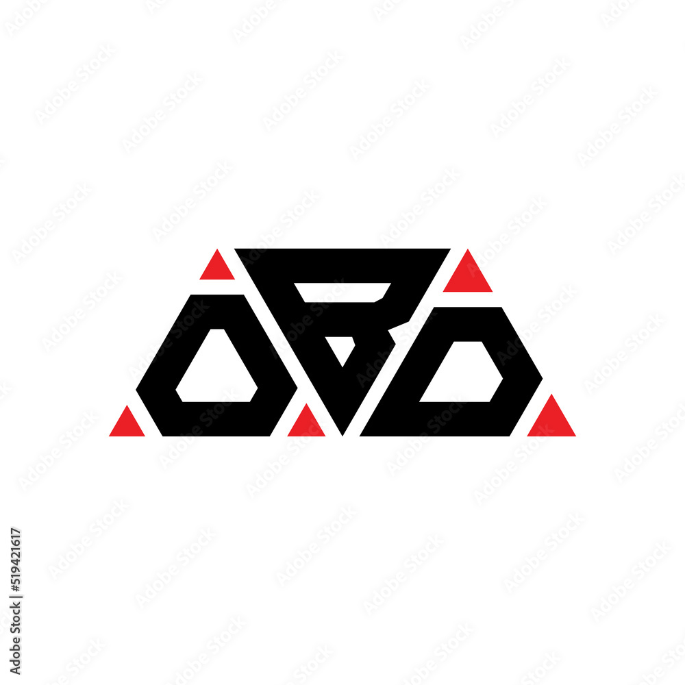 OBD triangle letter logo design with triangle shape. OBD triangle logo ...