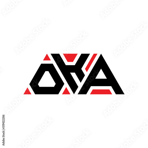 OKA triangle letter logo design with triangle shape. OKA triangle logo design monogram. OKA triangle vector logo template with red color. OKA triangular logo Simple, Elegant, and Luxurious Logo...