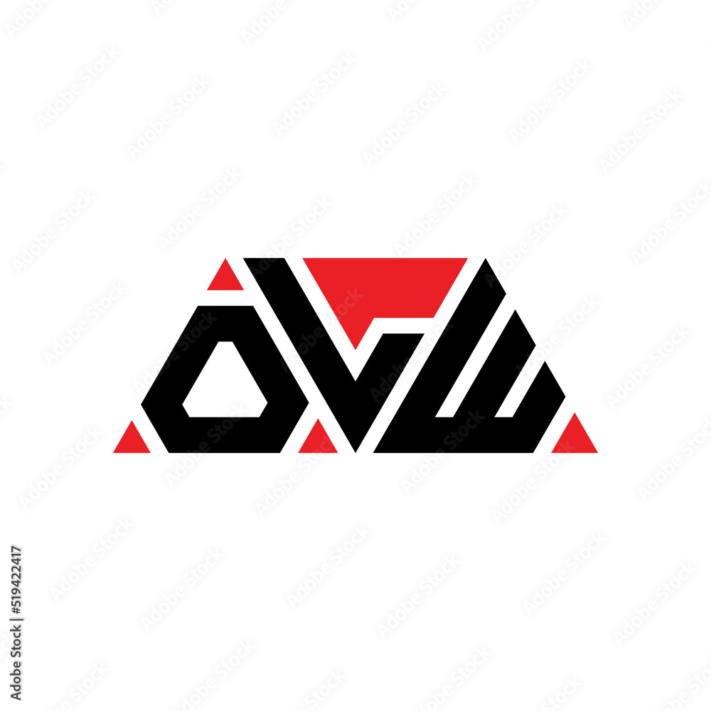 OLW triangle letter logo design with triangle shape. OLW triangle logo design monogram. OLW triangle vector logo template with red color. OLW triangular logo Simple, Elegant, and Luxurious Logo...
