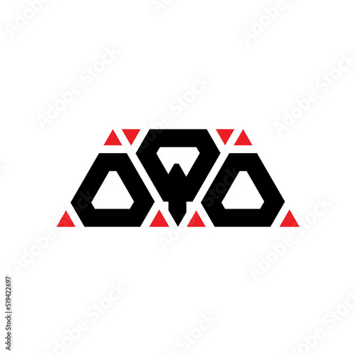 OQO triangle letter logo design with triangle shape. OQO triangle logo design monogram. OQO triangle vector logo template with red color. OQO triangular logo Simple, Elegant, and Luxurious Logo... photo