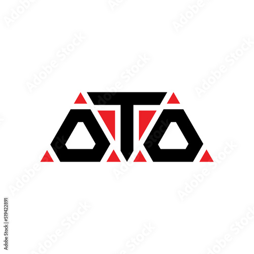 OTO triangle letter logo design with triangle shape. OTO triangle logo design monogram. OTO triangle vector logo template with red color. OTO triangular logo Simple, Elegant, and Luxurious Logo... photo