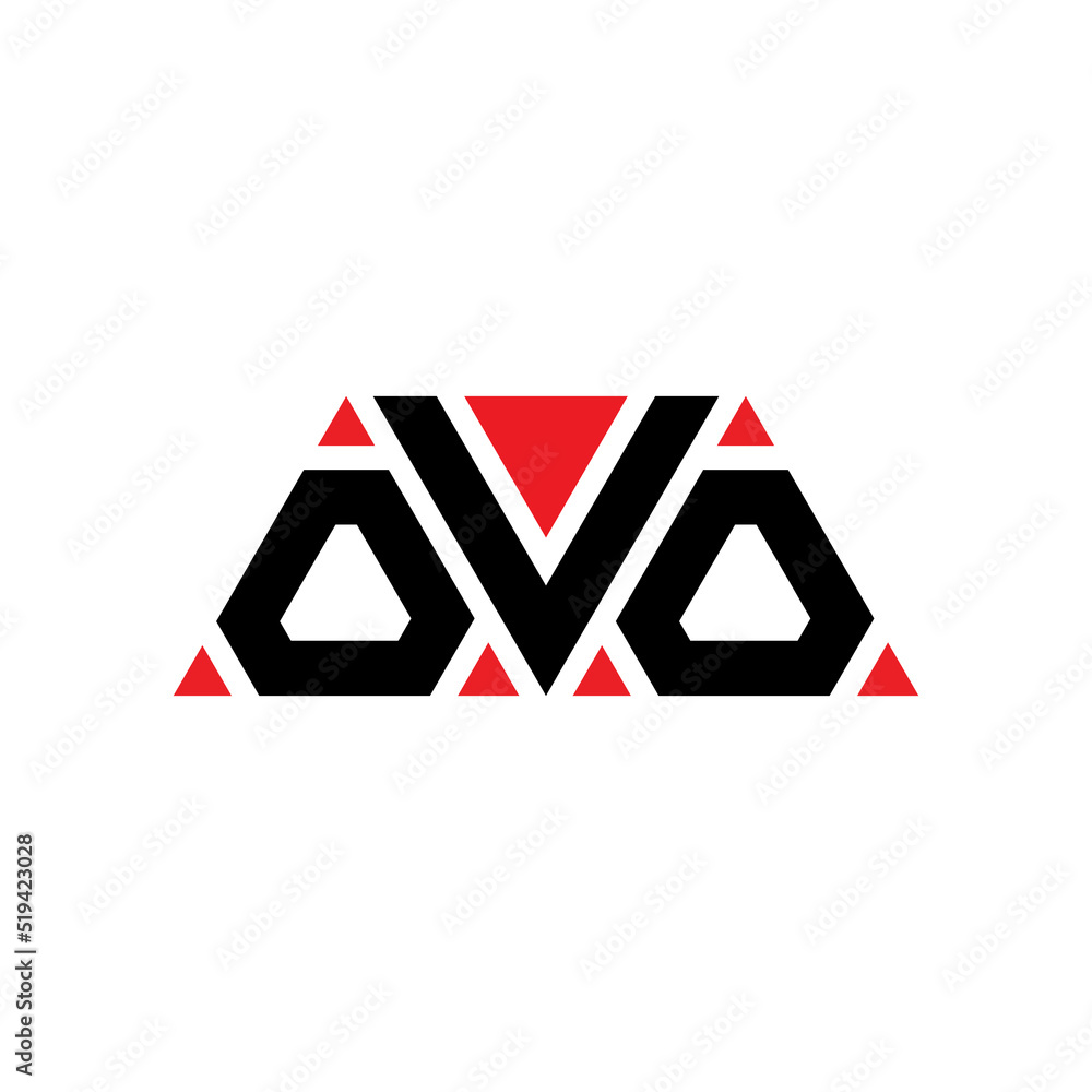OVO triangle letter logo design with triangle shape. OVO triangle logo design monogram. OVO triangle vector logo template with red color. OVO triangular logo Simple, Elegant, and Luxurious Logo...