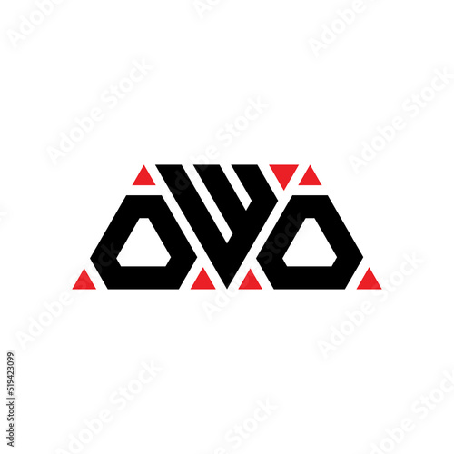 OWO triangle letter logo design with triangle shape. OWO triangle logo design monogram. OWO triangle vector logo template with red color. OWO triangular logo Simple, Elegant, and Luxurious Logo...