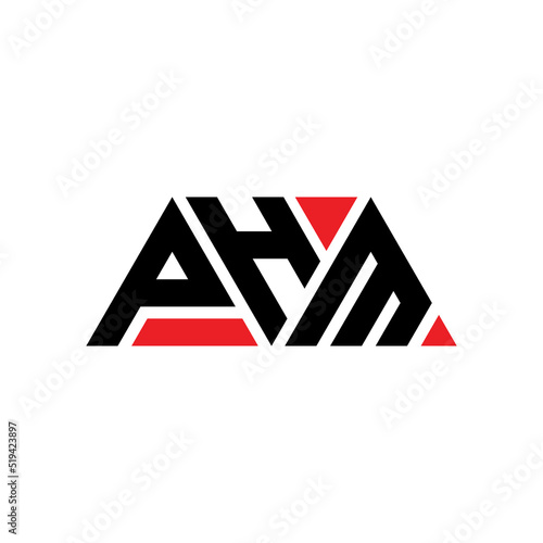 PHM triangle letter logo design with triangle shape. PHM triangle logo design monogram. PHM triangle vector logo template with red color. PHM triangular logo Simple, Elegant, and Luxurious Logo...