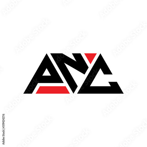 PNC triangle letter logo design with triangle shape. PNC triangle logo design monogram. PNC triangle vector logo template with red color. PNC triangular logo Simple, Elegant, and Luxurious Logo... photo