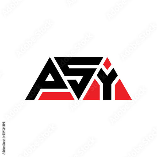 PSY triangle letter logo design with triangle shape. PSY triangle logo design monogram. PSY triangle vector logo template with red color. PSY triangular logo Simple, Elegant, and Luxurious Logo...