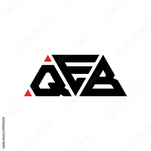 QEB triangle letter logo design with triangle shape. QEB triangle logo design monogram. QEB triangle vector logo template with red color. QEB triangular logo Simple, Elegant, and Luxurious Logo...