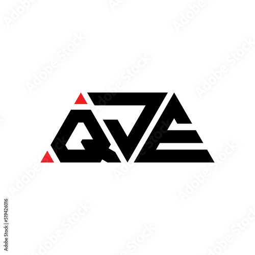 QJE triangle letter logo design with triangle shape. QJE triangle logo design monogram. QJE triangle vector logo template with red color. QJE triangular logo Simple  Elegant  and Luxurious Logo...