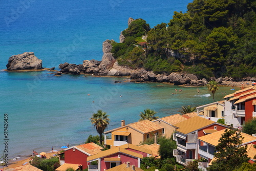 glyfada beach in corfu photo