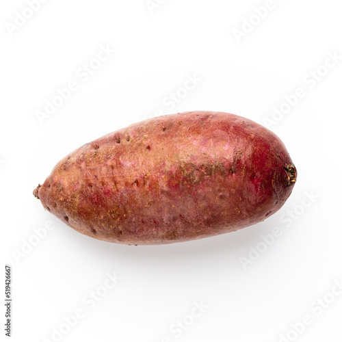 Purple ube, yams on isolated white background.