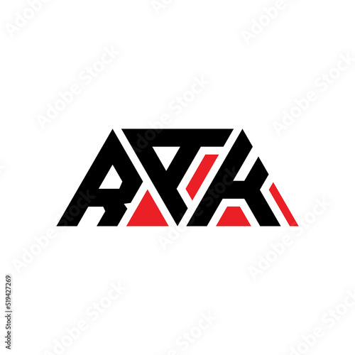 RAK triangle letter logo design with triangle shape. RAK triangle logo design monogram. RAK triangle vector logo template with red color. RAK triangular logo Simple, Elegant, and Luxurious Logo...