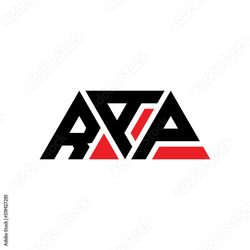 RAP triangle letter logo design with triangle shape. RAP triangle logo design monogram. RAP triangle vector logo template with red color. RAP triangular logo Simple, Elegant, and Luxurious Logo...