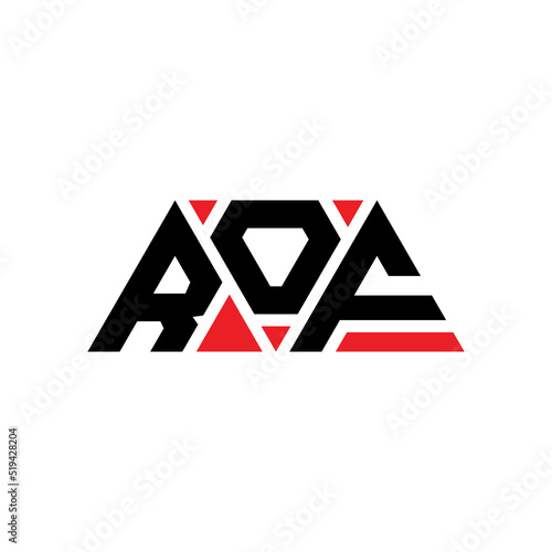 ROF triangle letter logo design with triangle shape. ROF triangle logo design monogram. ROF triangle vector logo template with red color. ROF triangular logo Simple, Elegant, and Luxurious Logo... photo