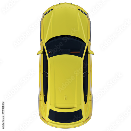 isolated sport SUV car 3d rendering illustration from top view for architectural landscape planning and designs on white background
