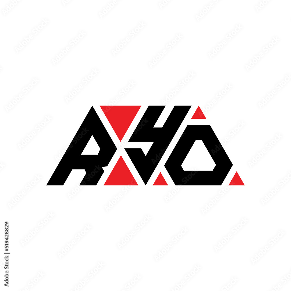 RYO triangle letter logo design with triangle shape. RYO triangle logo ...