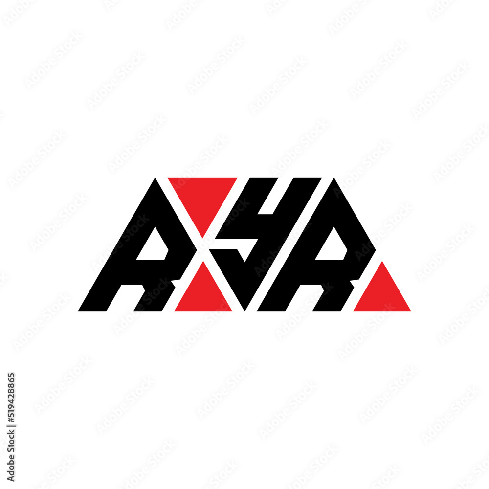 RYR triangle letter logo design with triangle shape. RYR triangle logo design monogram. RYR triangle vector logo template with red color. RYR triangular logo Simple, Elegant, and Luxurious Logo...