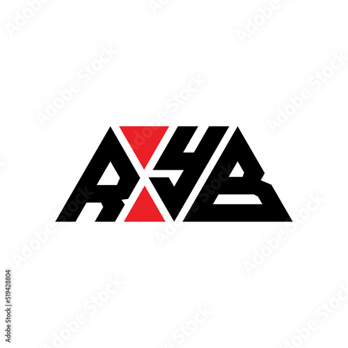 RYB triangle letter logo design with triangle shape. RYB triangle logo design monogram. RYB triangle vector logo template with red color. RYB triangular logo Simple, Elegant, and Luxurious Logo...