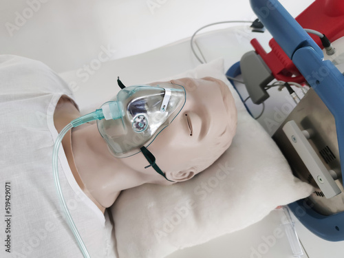 artificial pulmonary ventilation, ventilator machines in hospital, plastic figure