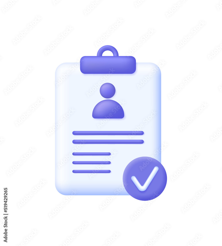 3D Medical blank and check mark isolated on white background. Medical outline pictogram. The concept of prescribing a dose of pills. Can be used for many purposes. Vector in 3d style. 3D Medical blank and check mark isolated on white background. Medical outline pictogram. The concept of prescribing a dose of pills. Can be used for many purposes. Vector in 3d style.