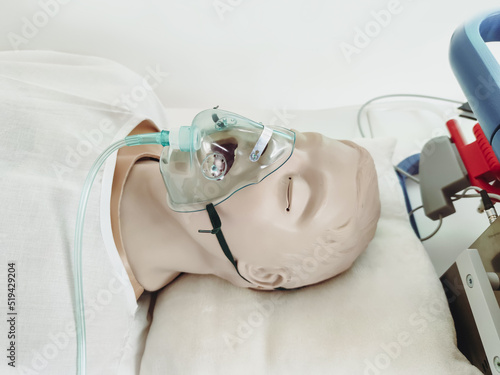 artificial pulmonary ventilation, ventilator machines in hospital, plastic figure
