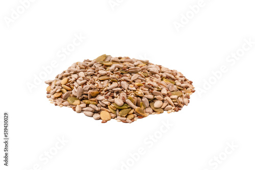 Mix of seeds for a salad. A pile of mixed seeds.