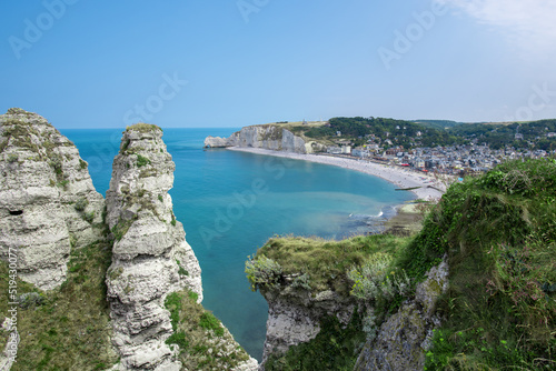 Normandy landscape of white cliffs 