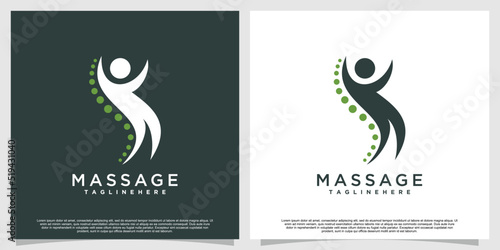 Massage logo design with creative unique style Premium Vector part 3