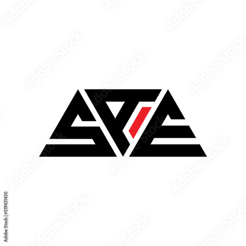 SAE triangle letter logo design with triangle shape. SAE triangle logo design monogram. SAE triangle vector logo template with red color. SAE triangular logo Simple, Elegant, and Luxurious Logo...