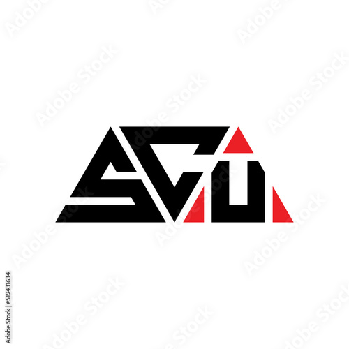 SCU triangle letter logo design with triangle shape. SCU triangle logo design monogram. SCU triangle vector logo template with red color. SCU triangular logo Simple  Elegant  and Luxurious Logo...