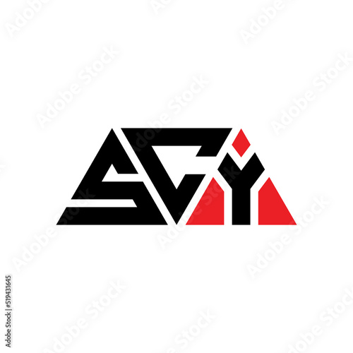 SCY triangle letter logo design with triangle shape. SCY triangle logo design monogram. SCY triangle vector logo template with red color. SCY triangular logo Simple, Elegant, and Luxurious Logo...