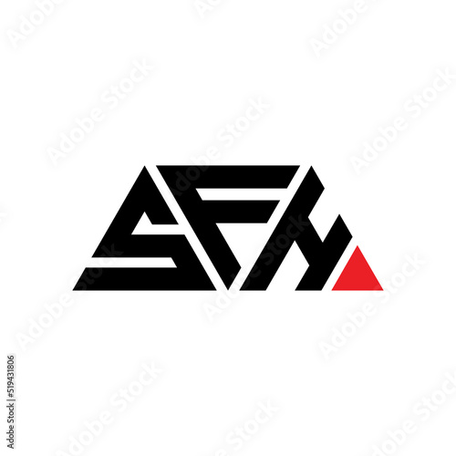SFH triangle letter logo design with triangle shape. SFH triangle logo design monogram. SFH triangle vector logo template with red color. SFH triangular logo Simple, Elegant, and Luxurious Logo...