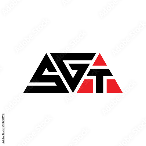 SGT triangle letter logo design with triangle shape. SGT triangle logo design monogram. SGT triangle vector logo template with red color. SGT triangular logo Simple, Elegant, and Luxurious Logo...