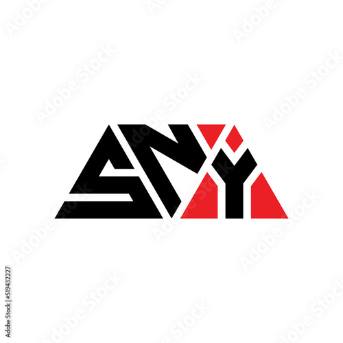 SNY triangle letter logo design with triangle shape. SNY triangle logo design monogram. SNY triangle vector logo template with red color. SNY triangular logo Simple, Elegant, and Luxurious Logo...