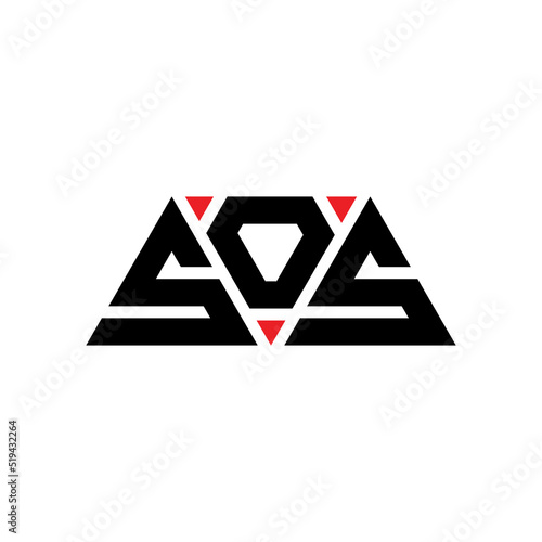 SOS triangle letter logo design with triangle shape. SOS triangle logo design monogram. SOS triangle vector logo template with red color. SOS triangular logo Simple, Elegant, and Luxurious Logo...