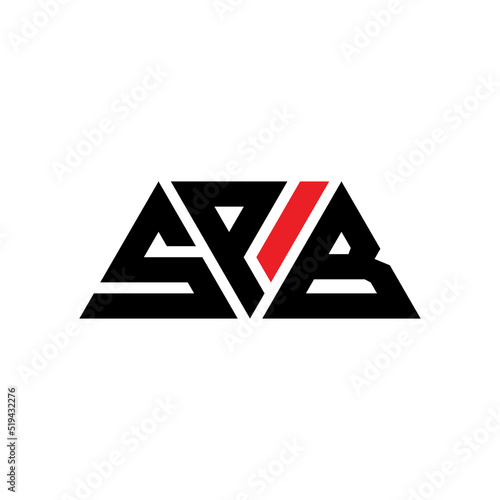 SPB triangle letter logo design with triangle shape. SPB triangle logo design monogram. SPB triangle vector logo template with red color. SPB triangular logo Simple, Elegant, and Luxurious Logo... photo
