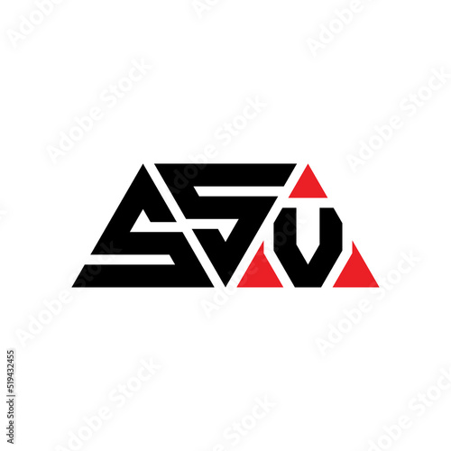 SSV triangle letter logo design with triangle shape. SSV triangle logo design monogram. SSV triangle vector logo template with red color. SSV triangular logo Simple, Elegant, and Luxurious Logo... photo