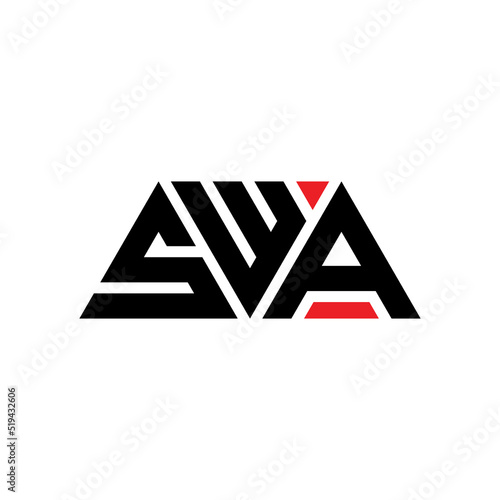 SWA triangle letter logo design with triangle shape. SWA triangle logo design monogram. SWA triangle vector logo template with red color. SWA triangular logo Simple, Elegant, and Luxurious Logo... photo