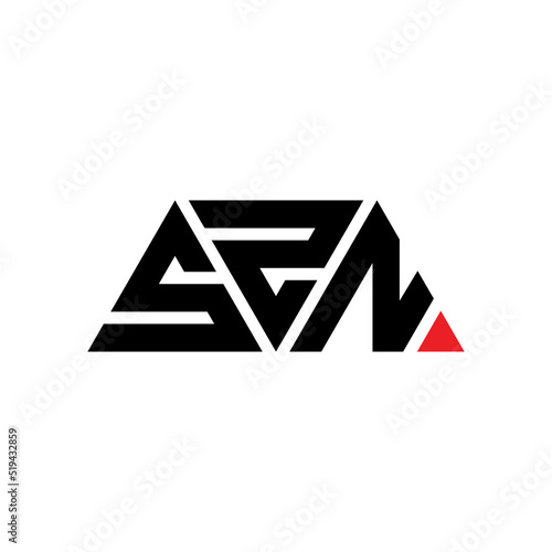 SZN triangle letter logo design with triangle shape. SZN triangle logo design monogram. SZN triangle vector logo template with red color. SZN triangular logo Simple, Elegant, and Luxurious Logo...