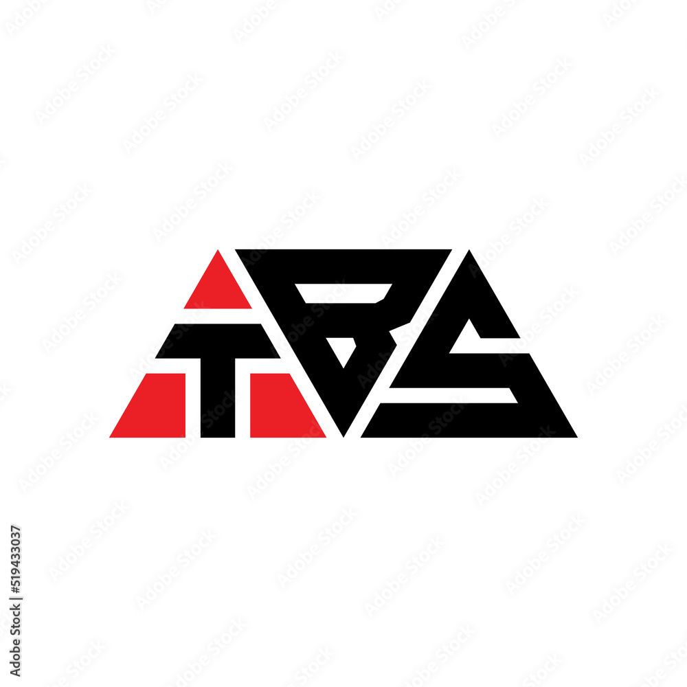 TBS triangle letter logo design with triangle shape. TBS triangle logo
