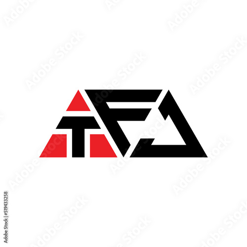 TFJ triangle letter logo design with triangle shape. TFJ triangle logo design monogram. TFJ triangle vector logo template with red color. TFJ triangular logo Simple, Elegant, and Luxurious Logo...
