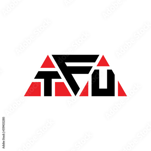 TFU triangle letter logo design with triangle shape. TFU triangle logo design monogram. TFU triangle vector logo template with red color. TFU triangular logo Simple, Elegant, and Luxurious Logo... photo