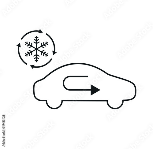 Car Air Condition icon. Monochrome simple line Car Service icon for templates, web design and infographics