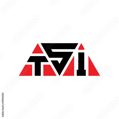 TSI triangle letter logo design with triangle shape. TSI triangle logo design monogram. TSI triangle vector logo template with red color. TSI triangular logo Simple, Elegant, and Luxurious Logo... photo