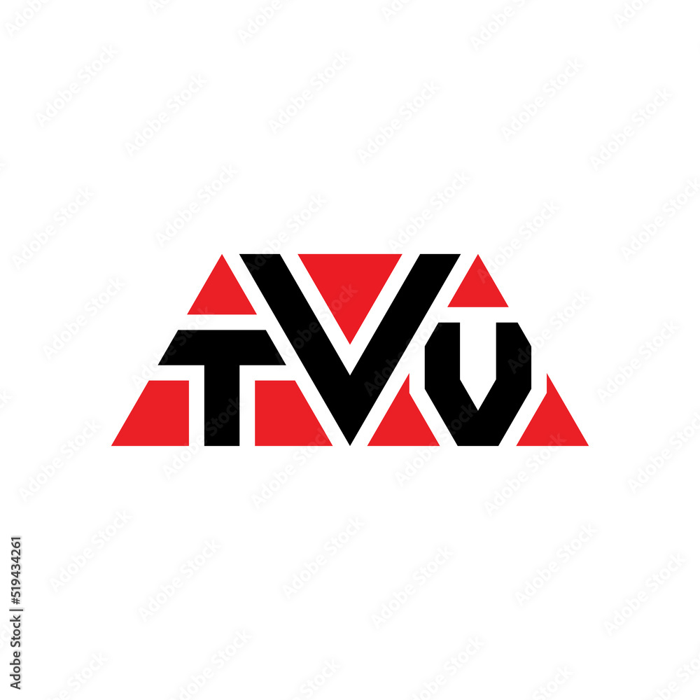 TVV triangle letter logo design with triangle shape. TVV triangle logo design monogram. TVV triangle vector logo template with red color. TVV triangular logo Simple, Elegant, and Luxurious Logo...