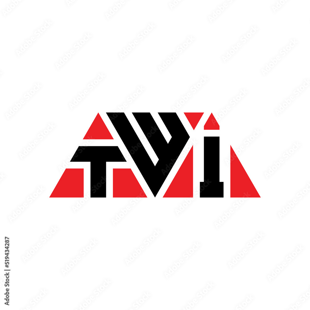 TWI triangle letter logo design with triangle shape. TWI triangle logo ...