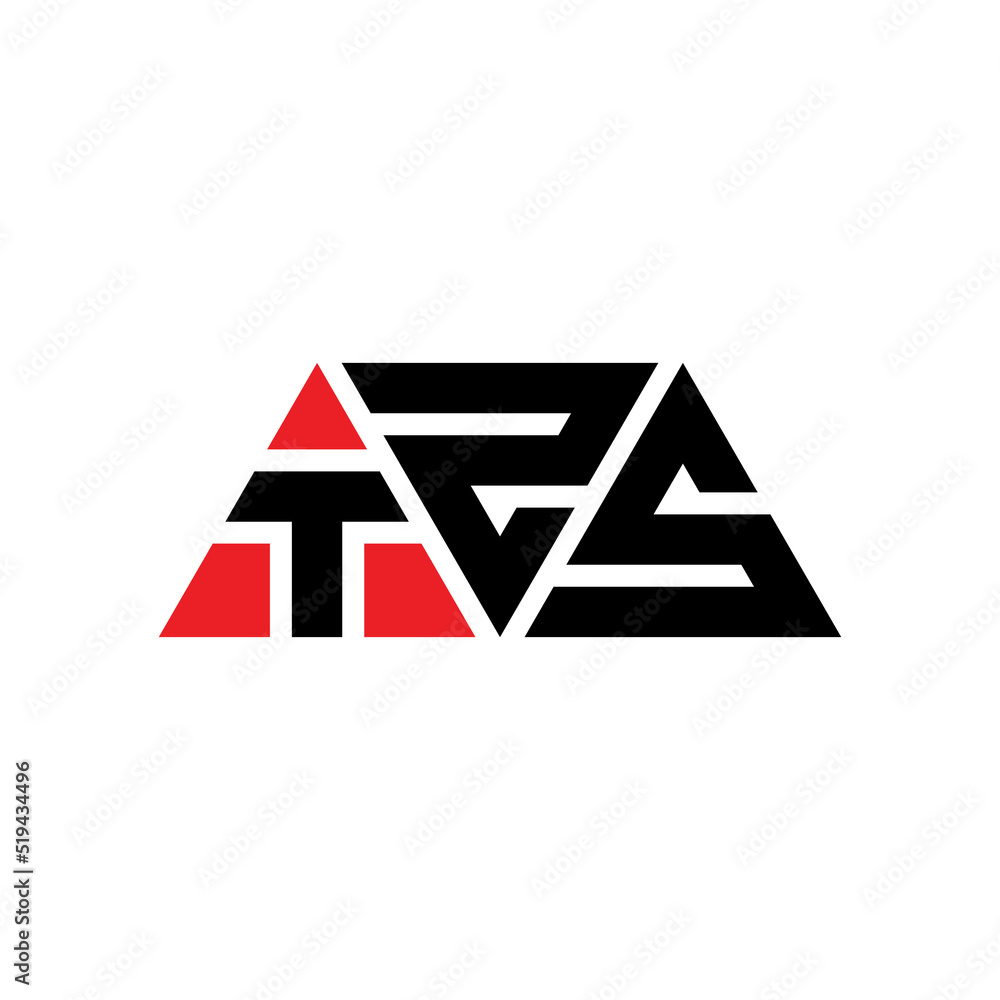 TZS triangle letter logo design with triangle shape. TZS triangle logo