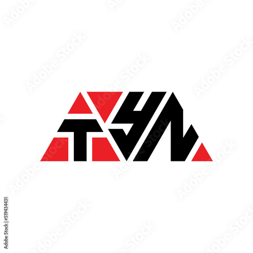 TYN triangle letter logo design with triangle shape. TYN triangle logo design monogram. TYN triangle vector logo template with red color. TYN triangular logo Simple, Elegant, and Luxurious Logo...