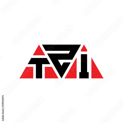TZI triangle letter logo design with triangle shape. TZI triangle logo design monogram. TZI triangle vector logo template with red color. TZI triangular logo Simple, Elegant, and Luxurious Logo... photo