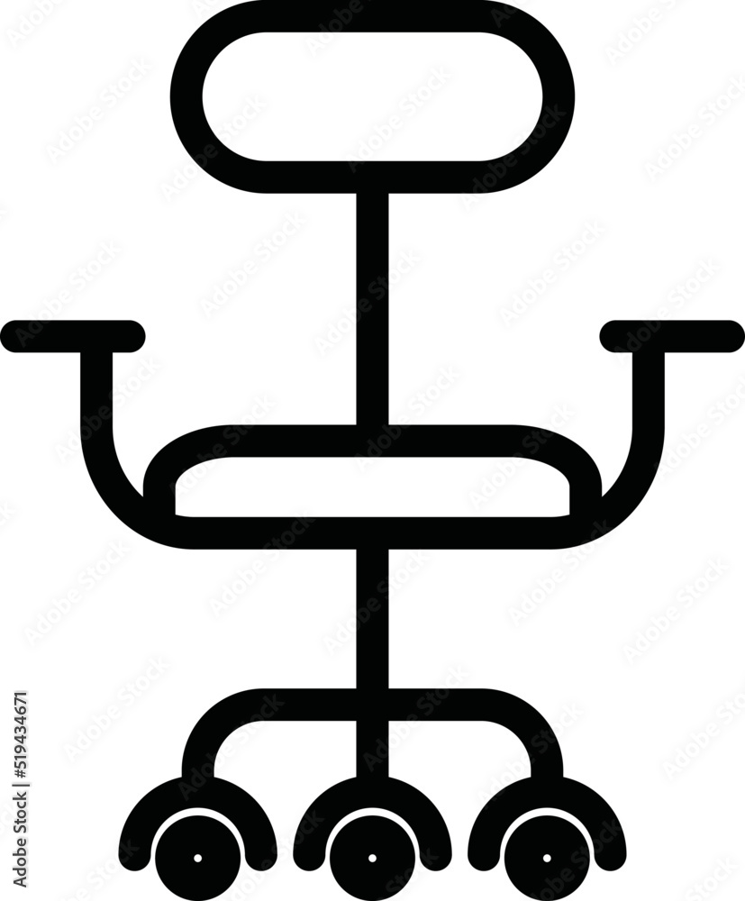 Simple Office Chair Line Vector Art Simple Office Chair Line Vector Art